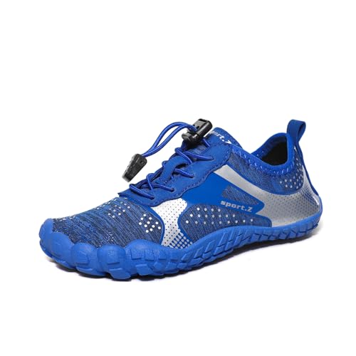 Giltpeak Kinder Barfußschuhe, Leicht Schnell Trocknend Traillaufschuhe Wanderschuhe Für Jungen Und Mädchen (C-Blau, Grundschulkind, 30, Numerisch, EU Schuhgrößensystem, M) von Giltpeak