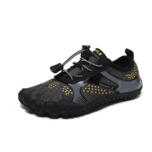 Giltpeak Kinder Barfußschuhe, Leicht Schnell Trocknend Traillaufschuhe Wanderschuhe Für Jungen Und Mädchen (C-Schwarz, Grundschulkind, 32, Numerisch, EU Schuhgrößensystem, M) von Giltpeak