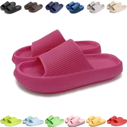 Giltpeak Pummy Original Damen Cozy Slides, Schlappen Wolkenschuhe Rutschfest Badeschuhe Für Kinder Adults (Himbeere, Erwachsene, 42, Numerisch (von/bis), EU Schuhgrößensystem, 43, M) von Giltpeak