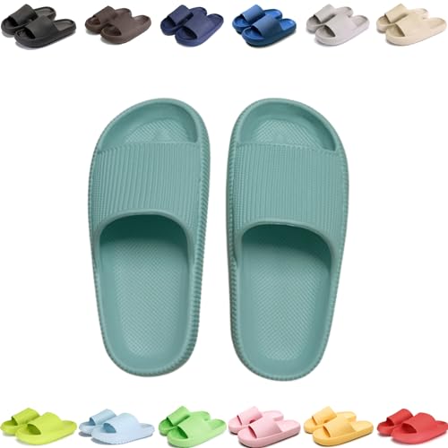 Giltpeak Pummy Original Damen Cozy Slides, Schlappen Wolkenschuhe Rutschfest Badeschuhe Für Kinder Adults (Türkis, Erwachsene, 38, Numerisch (von/bis), EU Schuhgrößensystem, 39, M) von Giltpeak