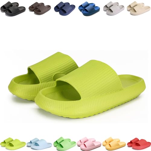 Giltpeak Pummy Original Damen Cozy Slides, Schlappen Wolkenschuhe Super Weich Rutschfest Badeschuhe Für Kinder Adults (Avocado, Erwachsene, Damen, 36, Numerisch (von/bis), EU Schuhgrößensystem, 37, M) von Giltpeak