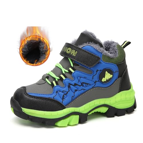 Kinder Barfußschuhe Winter Unisex, Wasserdicht Warmfutter Wanderschuhe Trekking Outdoor Kinderschuhe Sportschuhe Winterschuhe (Dicker Samt-B, Jugendliche, 31, Numerisch, EU Schuhgrößensystem, M) von Giltpeak