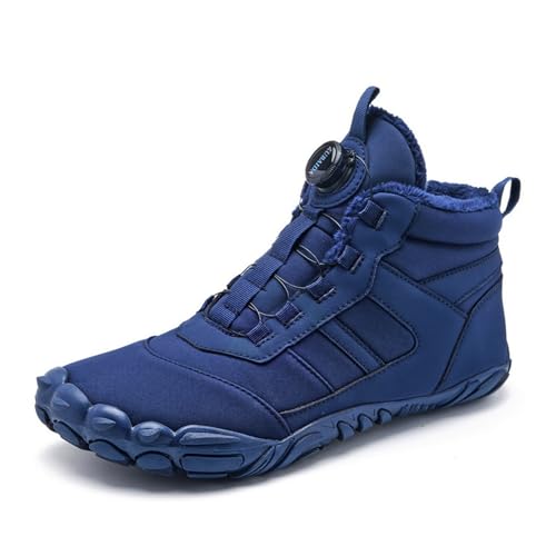 Winter Barfußschuhe Damen Herren Wasserdicht Schnell Warm Gefüttert Winterschuhe Wanderschuhe Zehenschuhe rutschfeste Stiefel(A-Blue,40) von Giltpeak
