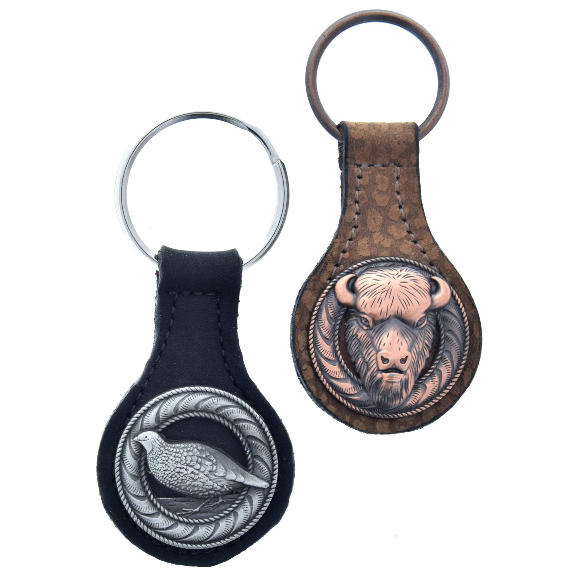 Schwarzes Leder Auf Bestellung Schlüsselanhänger Aus | Nur Einen Critter Concho Hinzufügen von GilwellShop