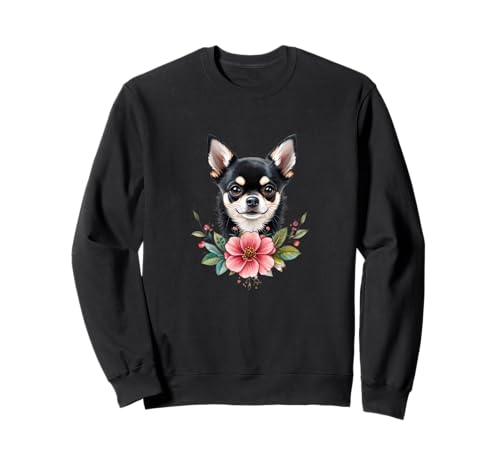 Chihuahua Welpe mit hübschen Blumen Hund Mama Papa Sohn Tochter Sweatshirt Chihuahua Welpe mit hübschen Blumen Hund Mama Papa Sohn Tochter Sweatshirt von GimmeaCHI