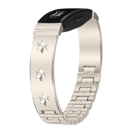 Gimuk Armbänder kompatibel für Fitbit Inspire 2 Armband Damen Herren, Edelstahl Metall Ersatz Armband kompatibel mit Fitbit Inspire 2/Inspire HR/Inspire/Ace 2 Small Large (Starlight) von Gimuk