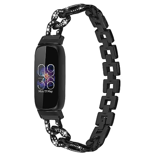 Gimuk Armband Kompatibel Mit Fitbit Inspire 3 - Metall Bling Strass Edelstahl Ersatzband für Frauen - Fitness Tracker Armband in Klein/Groß von Gimuk