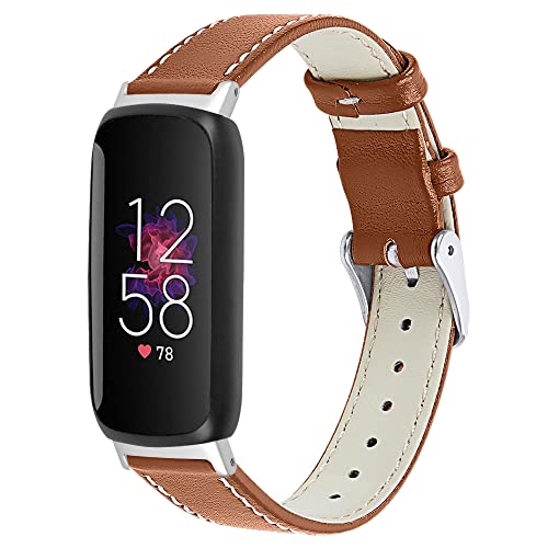 Gimuk Lederarmband kompatibel mit Fitbit Inspire 3 Armbänder für Damen und Herren, weiches atmungsaktives Leder-Sport-Armband Ersatzband, Armband für Fitbit Inspire 3 von Gimuk