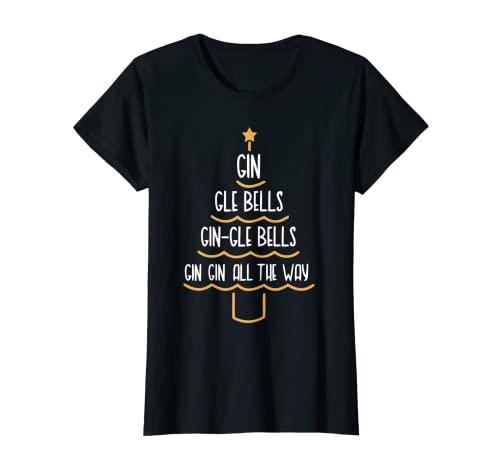 Damen Damen Weihnachts Gin Gle Bells - Gin Lover Christmas Party T-Shirt Damen Damen Weihnachts Gin Gle Bells - Gin Lover Christmas Party T-Shirt von Gin Christmas Drink Tee