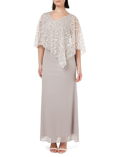 Gina Bacconi Damen Chiffon-Tankkleid mit asymmetrischem Capelet Cocktailkleid, Rose, 40 von Gina Bacconi