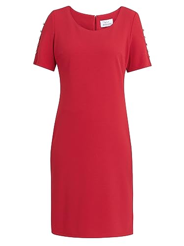 Gina Bacconi Damen Kleid mit verzierten Ärmeln Cocktailkleid, rot, 44 von Gina Bacconi