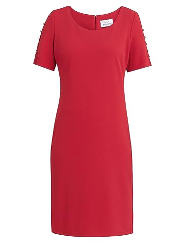 Gina Bacconi Damen Kleid mit verzierten Ärmeln Cocktailkleid, rot, 46 von Gina Bacconi