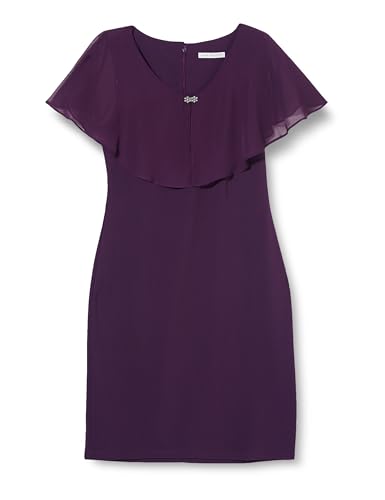 Gina Bacconi Damen Kurzes Etuikleid mit V-Ausschnitt und Popover-Mieder und Verzierung Cocktailkleid, Pflaume, 38 von Gina Bacconi