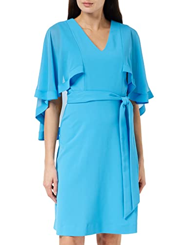 Gina Bacconi Damen Moss Crêpe und Chiffon Kleid mit Umhang Cocktailkleid, Summer Turq, 34 von Gina Bacconi