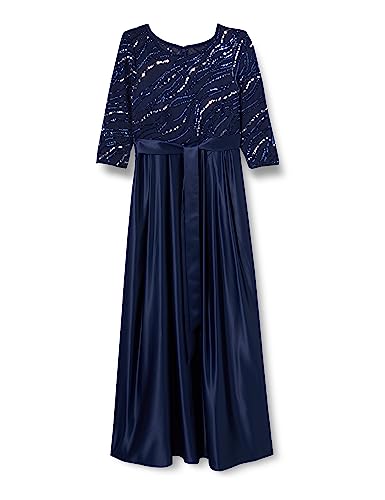 Gina Bacconi Damen Satin Ballkleid Maxikleid Cocktailkleid, Navy, 44 von Gina Bacconi