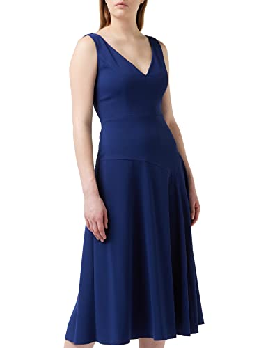 Gina Bacconi Damen Stretch Moos Crepe Asymmetrisches Kleid Cocktailkleid, Navy, 36 von Gina Bacconi