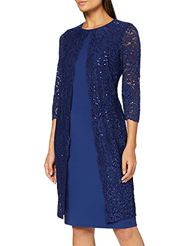 Gina Bacconi Damen Women's Crepe and Lace Dress Cocktailkleid, Navy, 36 von Gina Bacconi