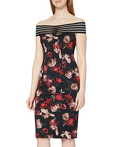 Gina Bacconi Damen Women's Off The Shoulder Dress Cocktailkleid, schwarz/rot, 40 von Gina Bacconi