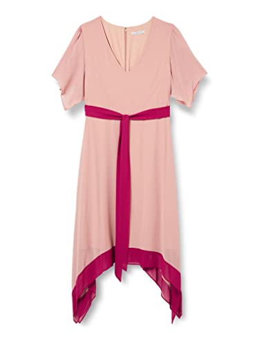 Gina Bacconi Damen zweifarbiges Hmc Taschentuchkleid mit Krawatte Cocktailkleid, Weiche Rose, 40 von Gina Bacconi