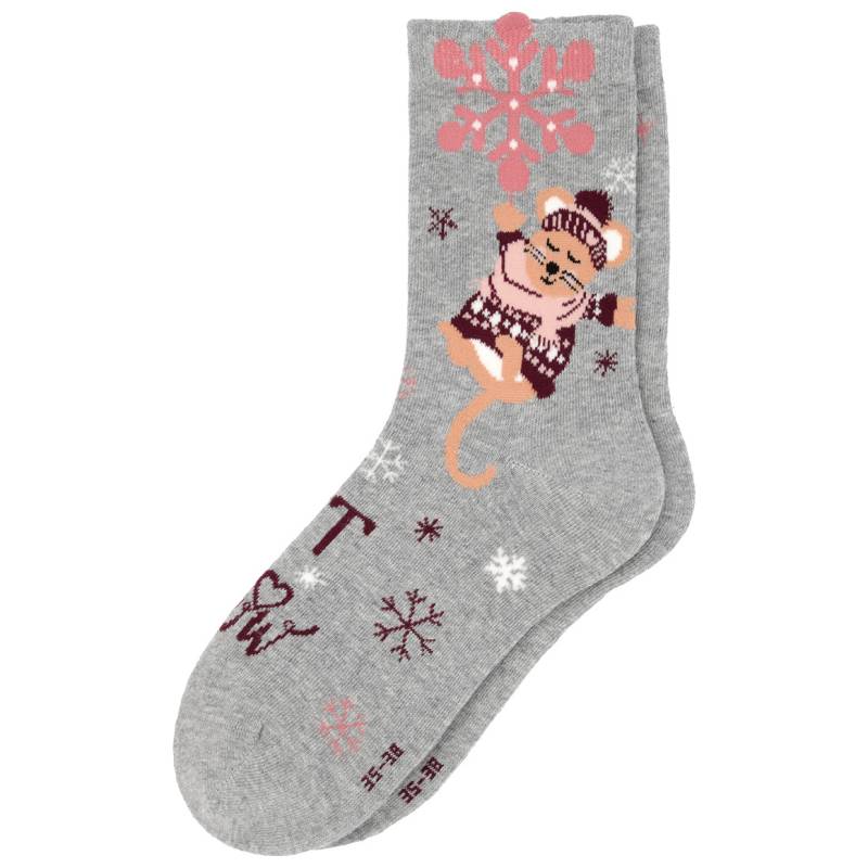 1 Paar Damen Weihnachtssocken mit Maus-Motiv von Gina Benotti