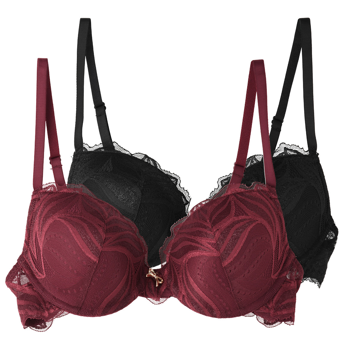 2 Damen Bügel-BHs mit Spitze von Gina Benotti