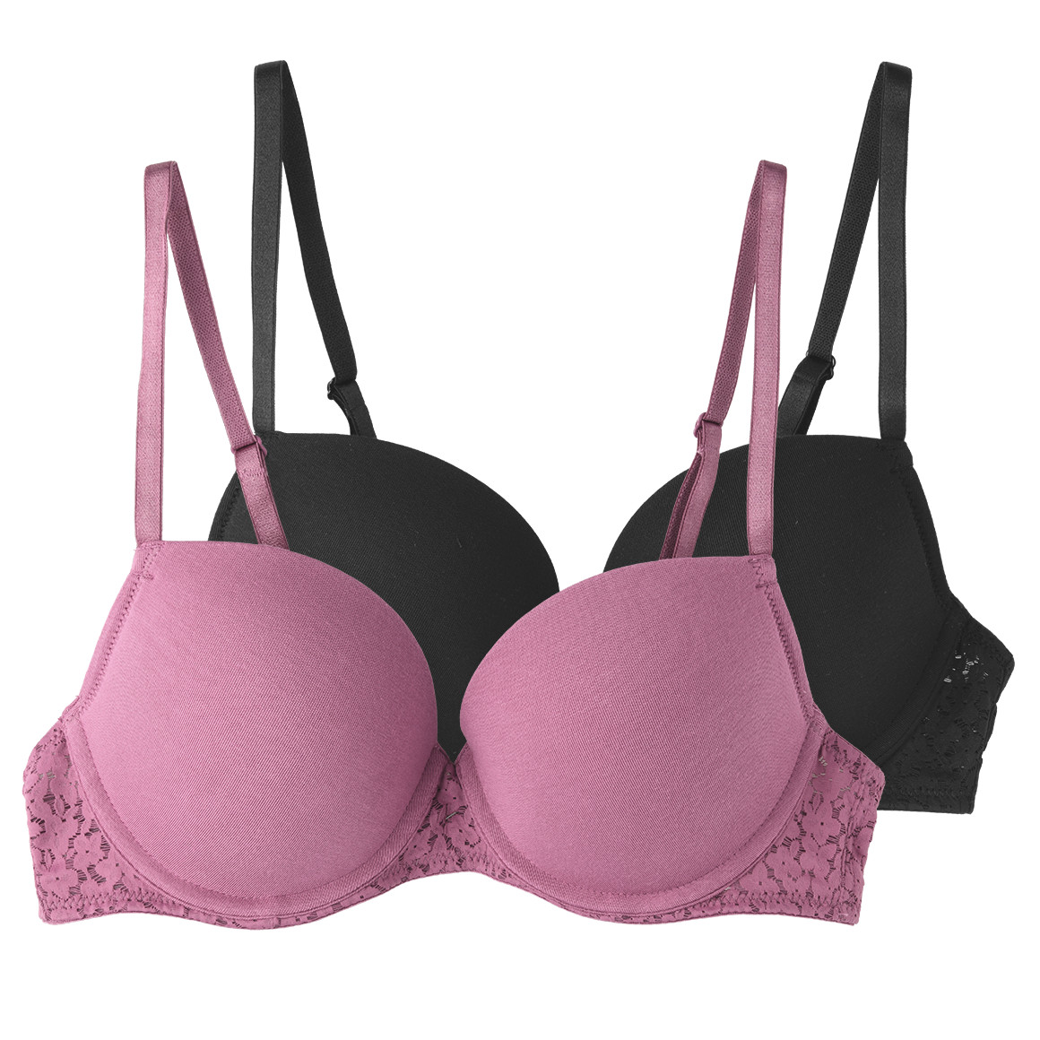 2 Damen Bügel-BHs mit floraler Spitze von Gina Benotti