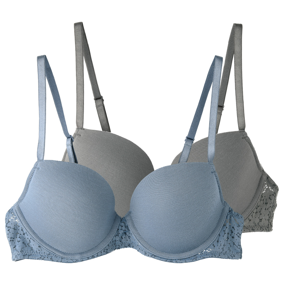 2 Damen Bügel-BHs mit floraler Spitze von Gina Benotti