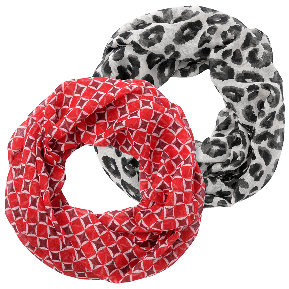 2 Damen Rundschals mit Allover-Muster von Gina Benotti