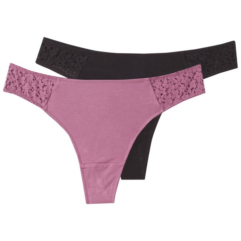 2 Damen Strings mit floraler Spitze von Gina Benotti