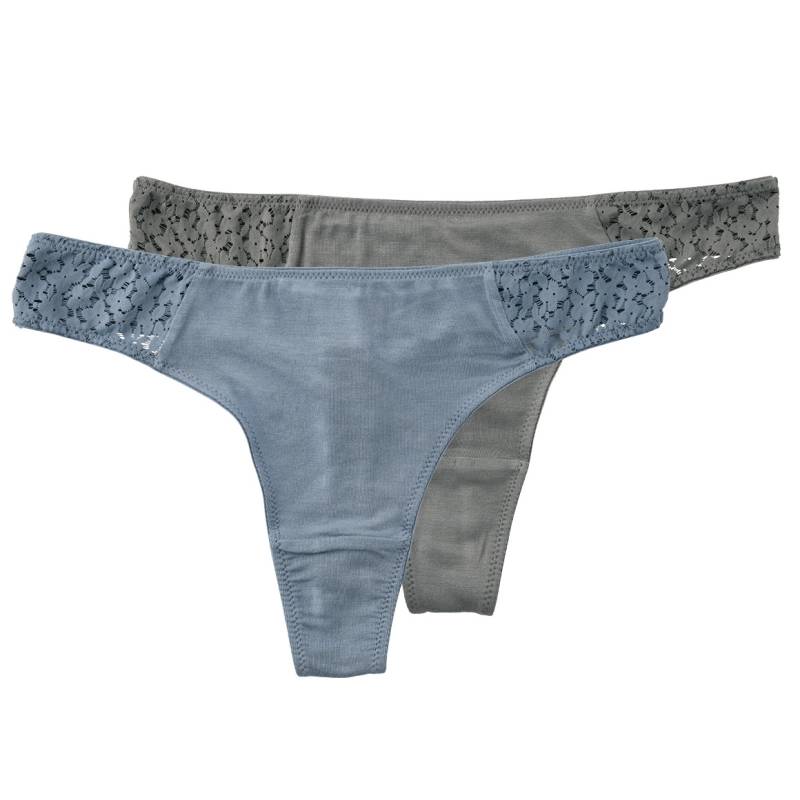 2 Damen Strings mit floraler Spitze von Gina Benotti