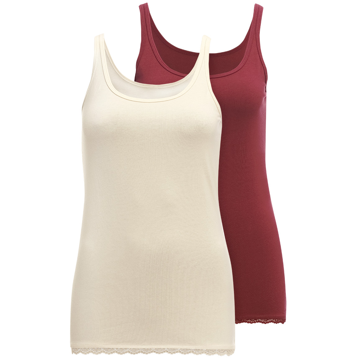 2 Damen Unterhemden mit Spitze von Gina Benotti