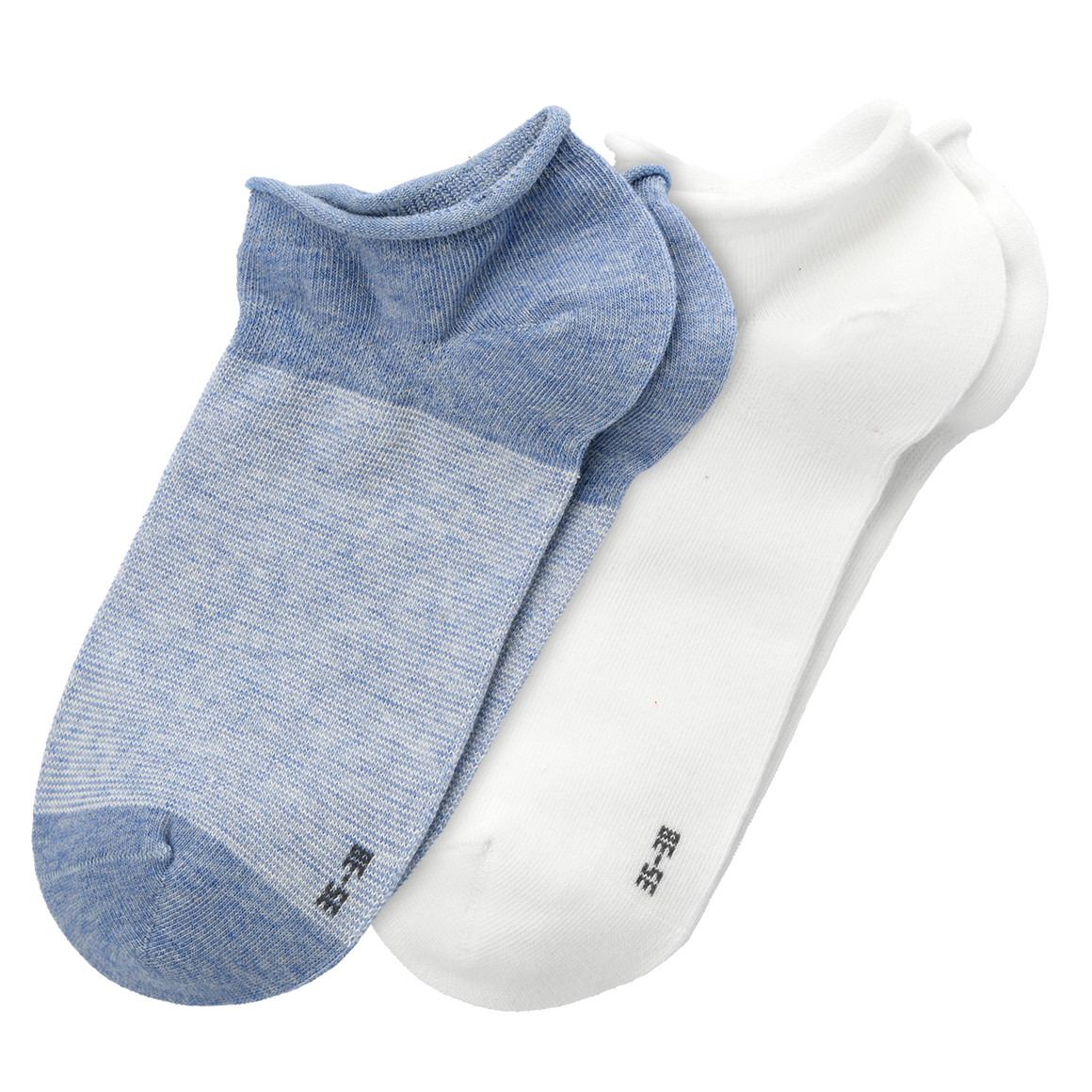 2 Paar Damen Sneaker-Socken mit Rollbündchen von Gina Benotti