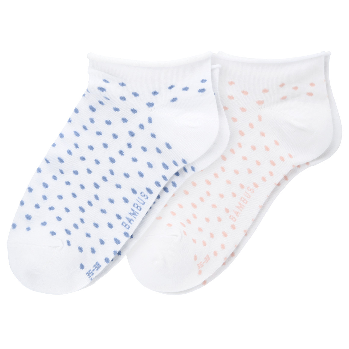 2 Paar Damen Sneaker-Socken mit Rollbündchen von Gina Benotti