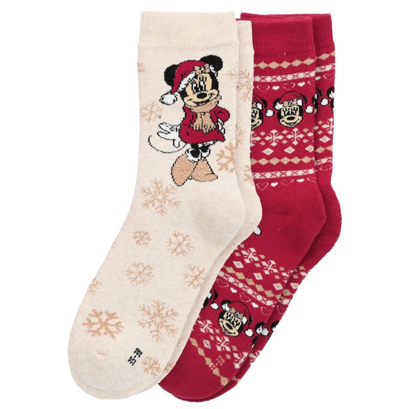 2 Paar Minnie Maus Frottee-Socken im Set von Gina Benotti