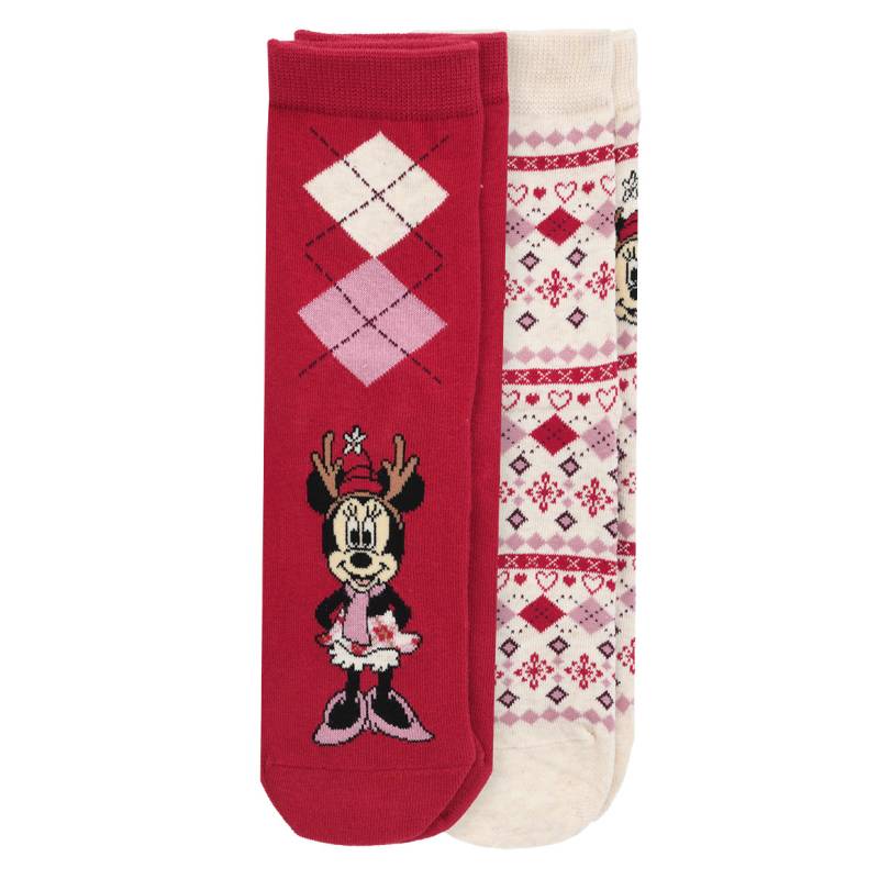 2 Paar Minnie Maus Socken weihnachtlich von Gina Benotti