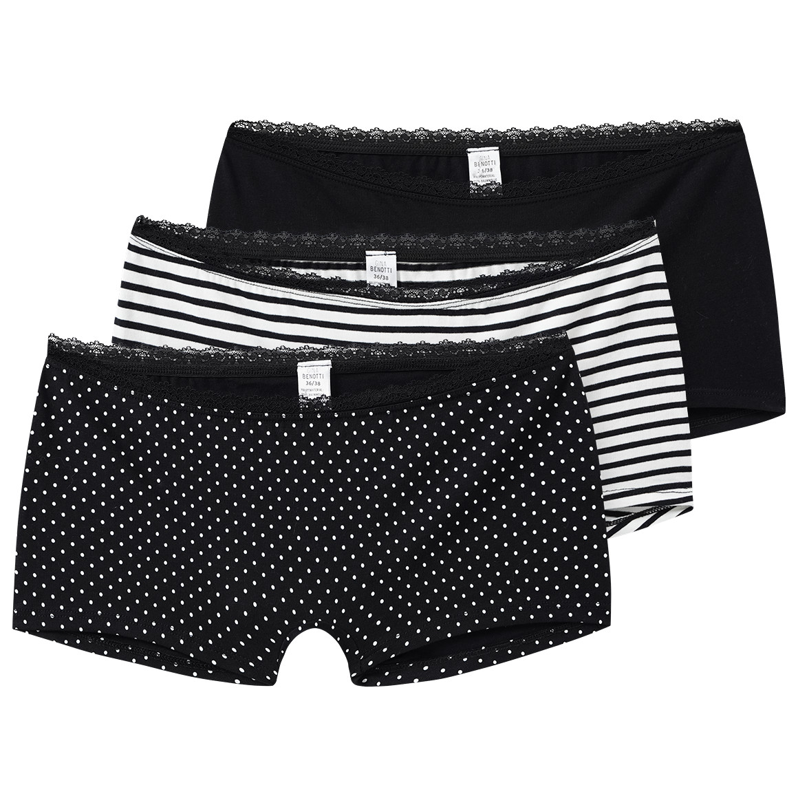 3 Damen Shorts mit Spitze von Gina Benotti