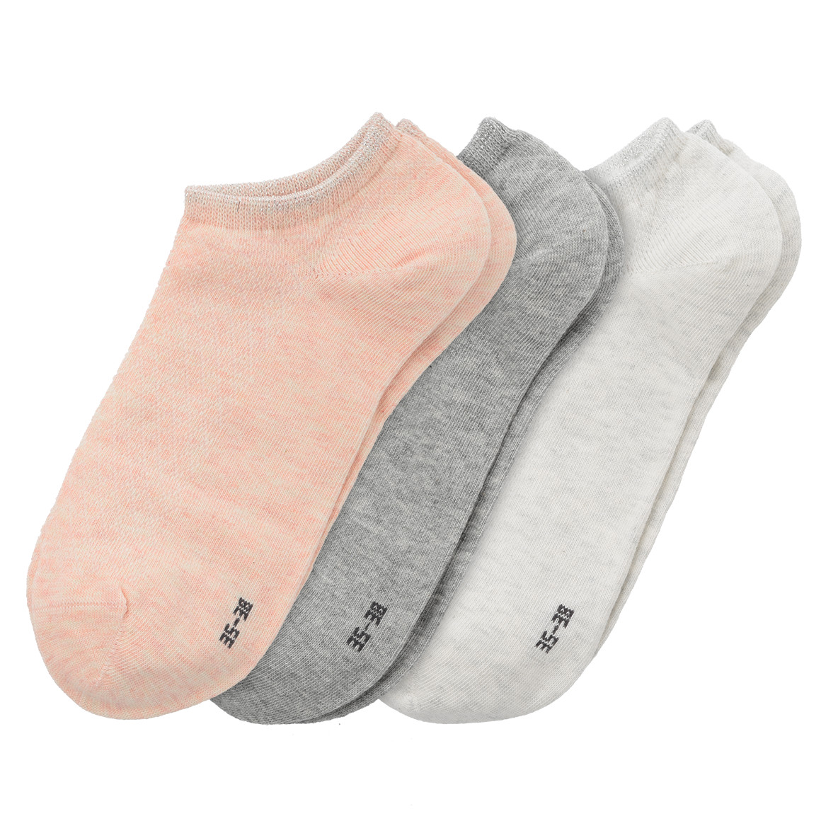 3 Paar Damen Sneaker-Socken mit Effektgarn von Gina Benotti