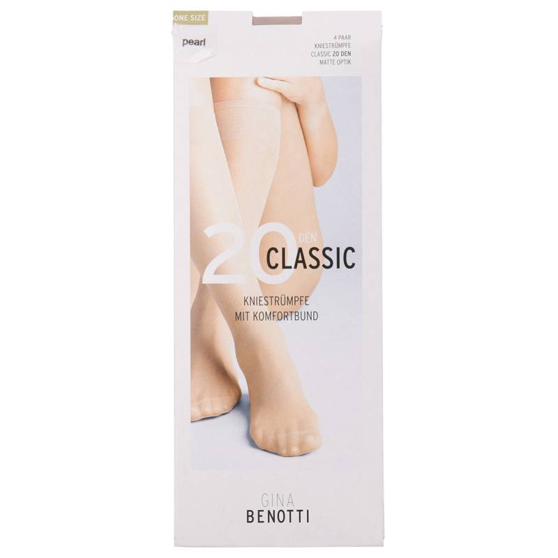 4 Paar Damen Kniestrümpfe 20 DEN von Gina Benotti