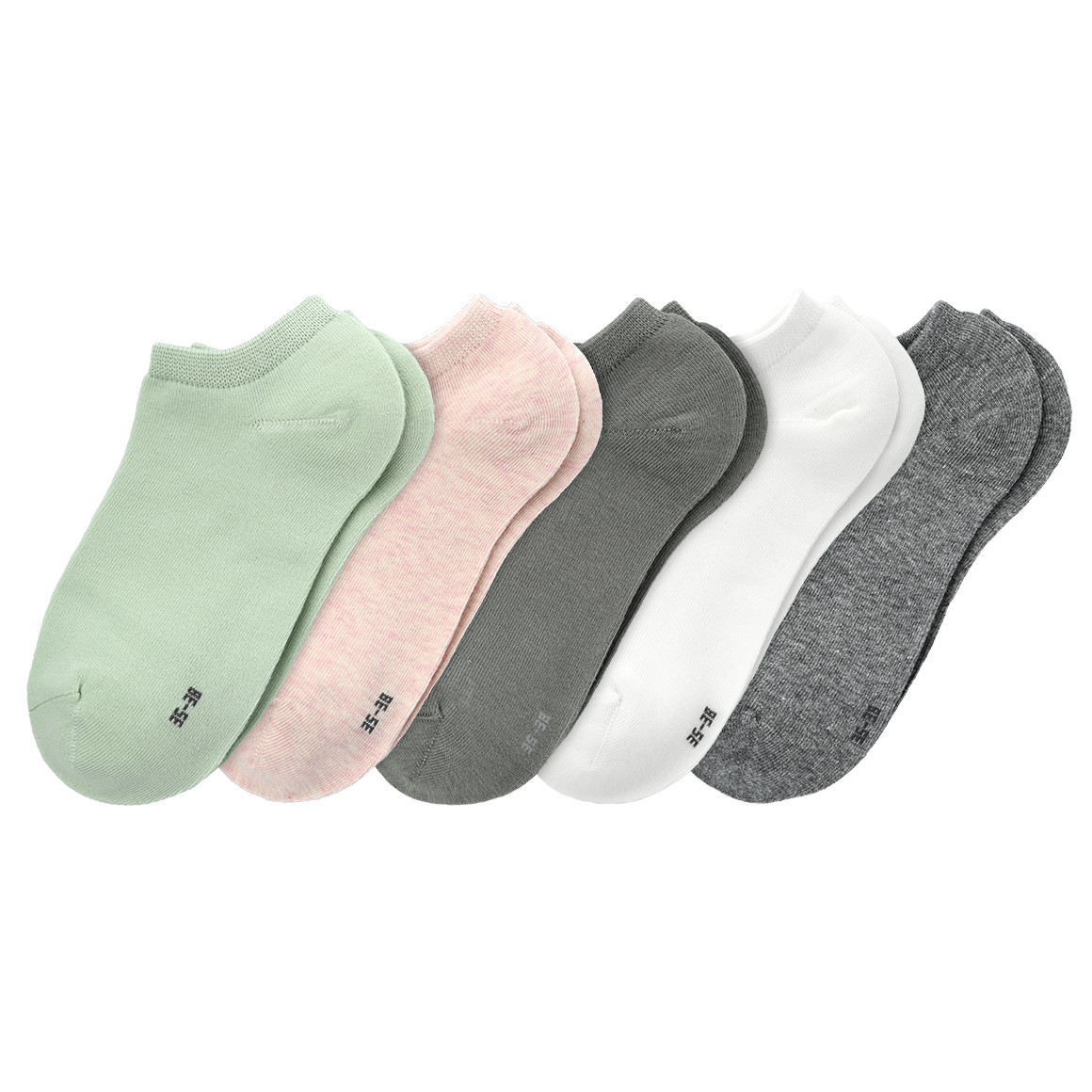 5 Paar Damen Sneaker-Socken in Unifarben von Gina Benotti