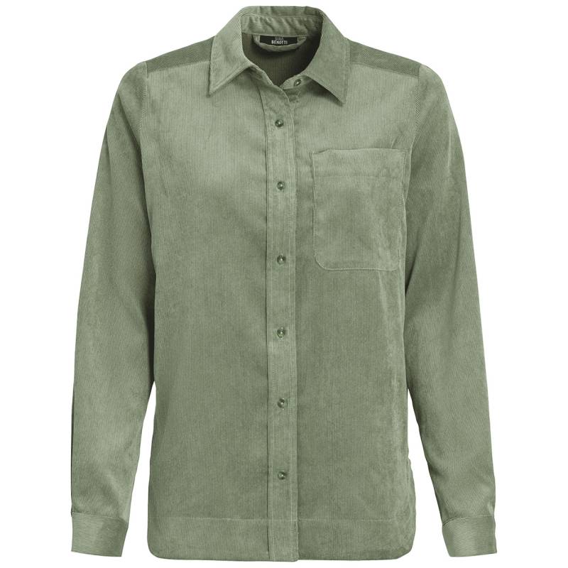 Damen Cord-Hemdbluse mit gerundetem Saum von Gina Benotti