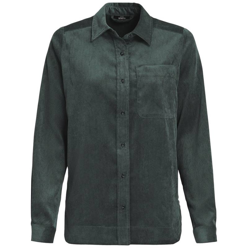 Damen Cord-Hemdbluse mit gerundetem Saum von Gina Benotti