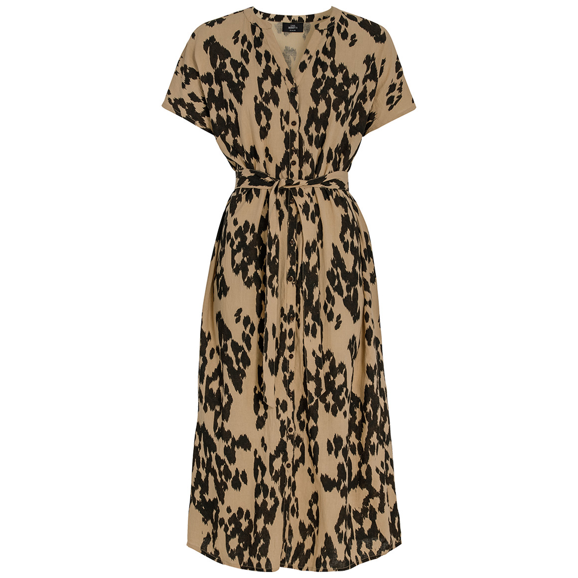 Damen Leinen-Midi-Kleid im Leo-Look von Gina Benotti