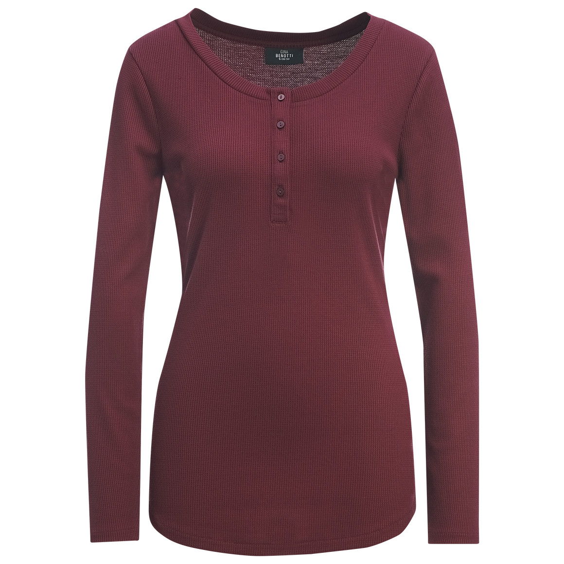Damen Loungewear-Shirt mit Knopfleiste von Gina Benotti