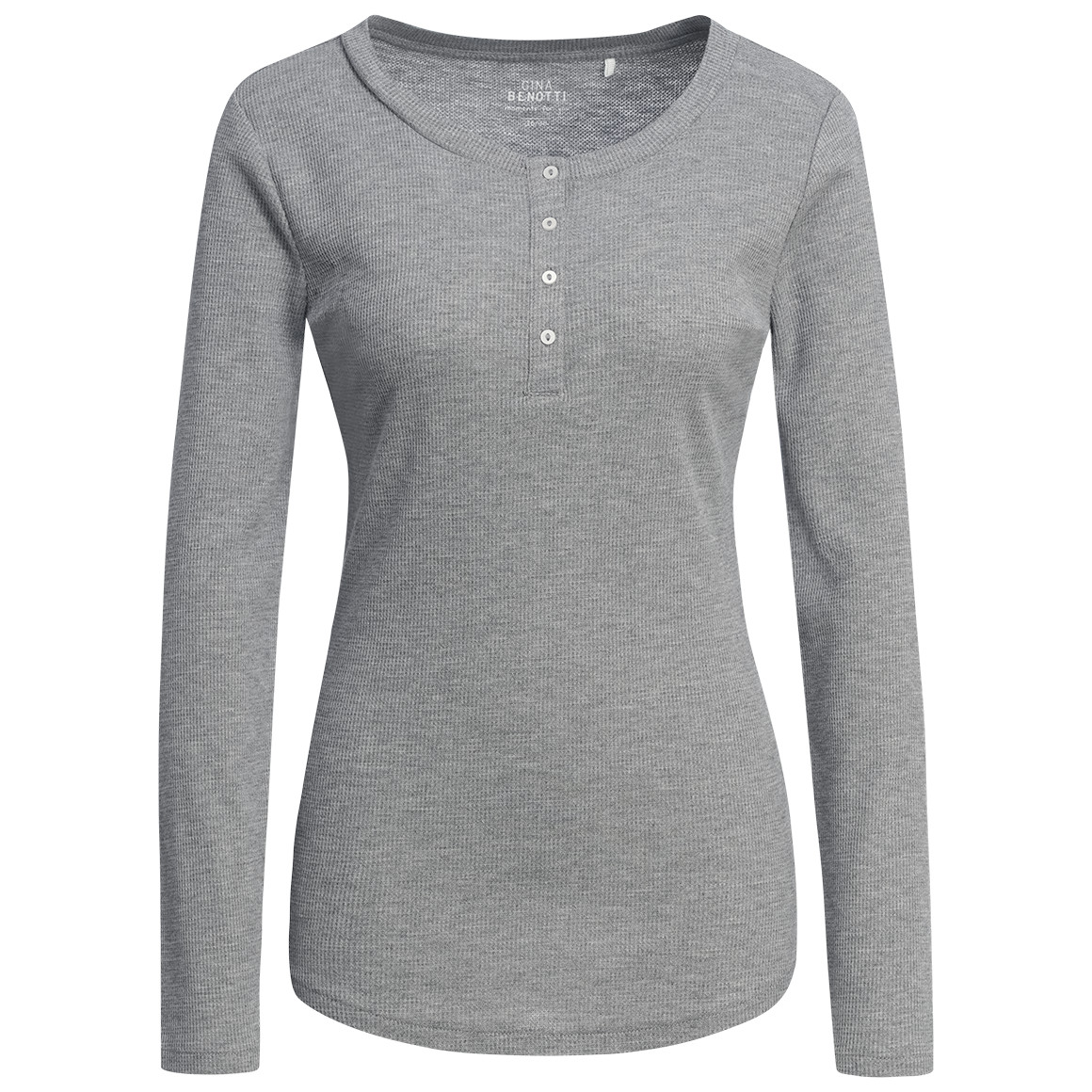 Damen Loungewear-Shirt mit Knopfleiste von Gina Benotti