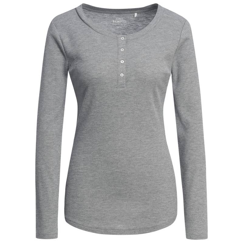 Damen Loungewear-Shirt mit Knopfleiste von Gina Benotti