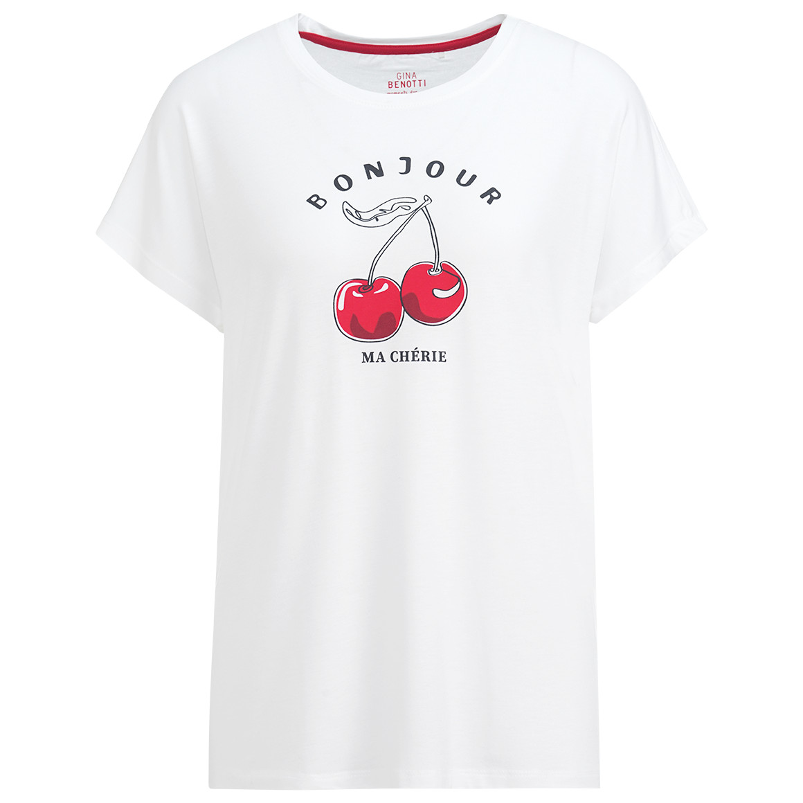 Damen Schlafshirt mit Kirschen-Print von Gina Benotti