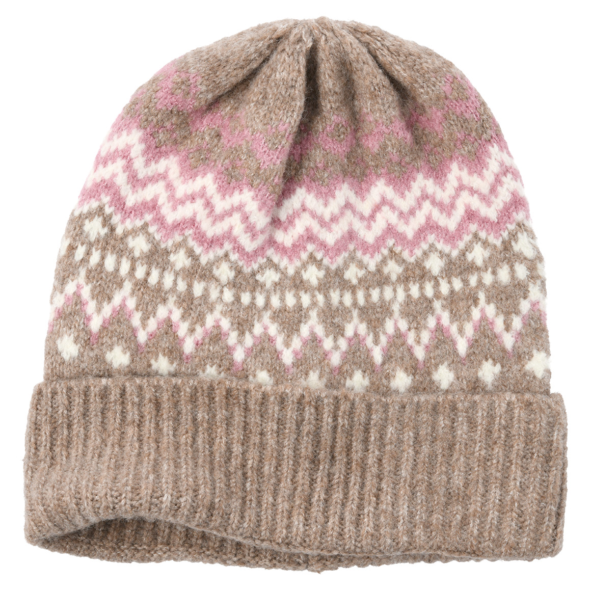 Damen Strickmütze mit Norweger-Muster von Gina Benotti