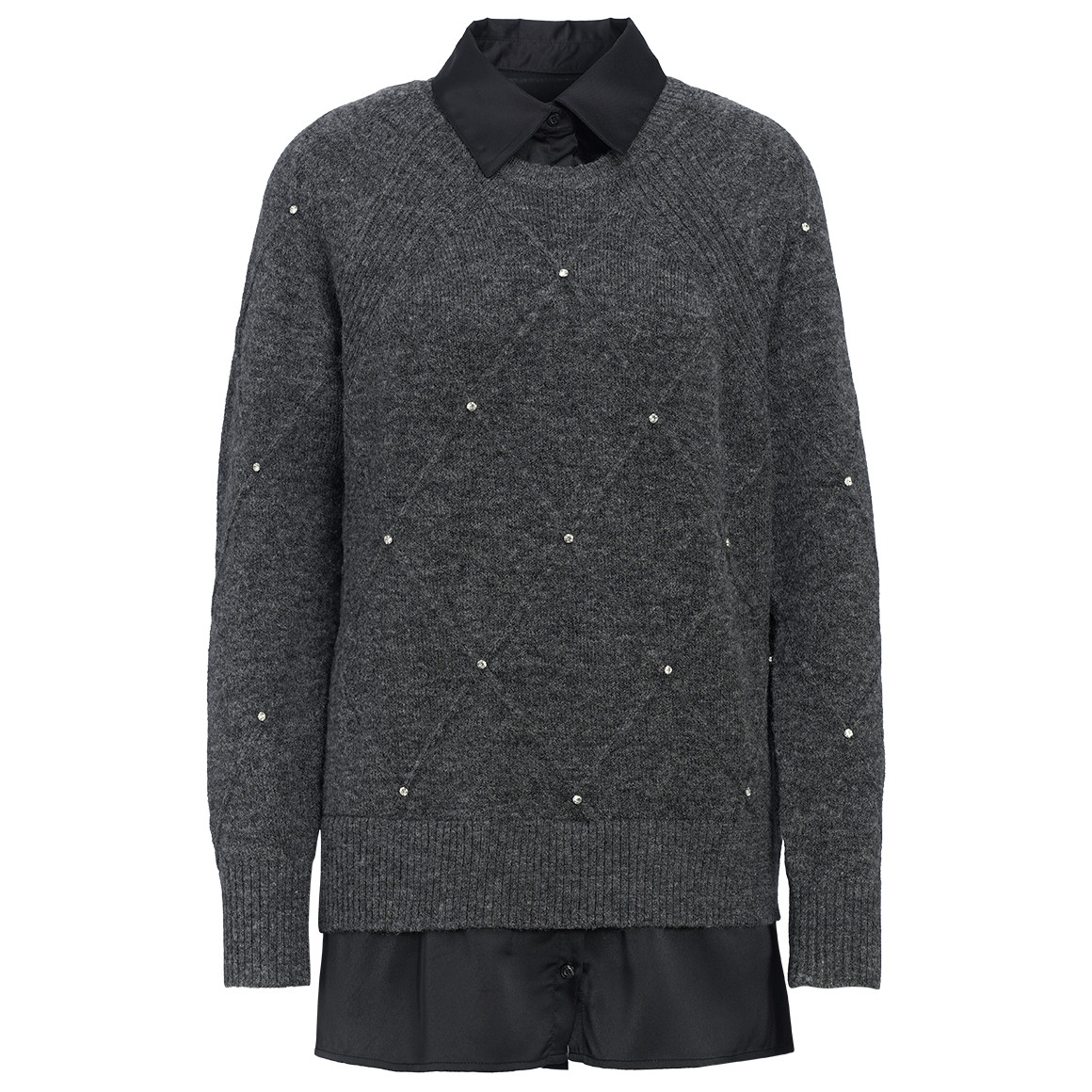 Damen Strickpullover mit Bluseneinsatz von Gina Benotti