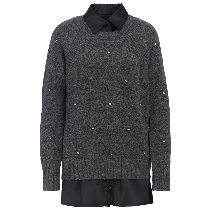 Damen Strickpullover mit Bluseneinsatz von Gina Benotti