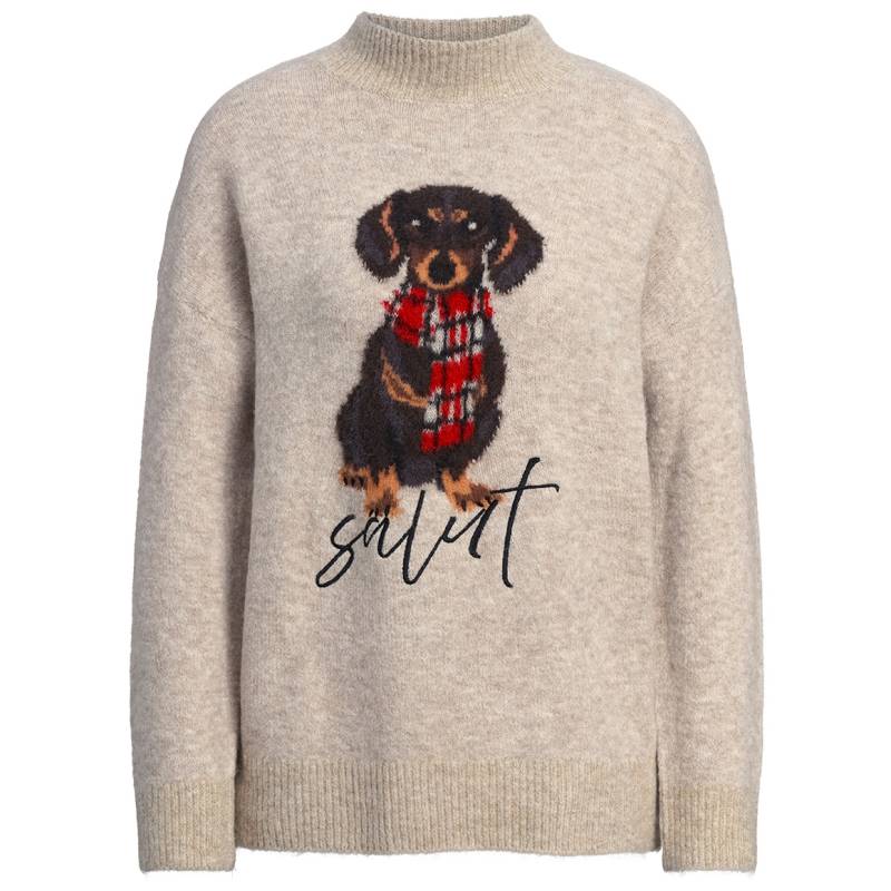 Damen Strickpullover mit Dackel-Motiv von Gina Benotti